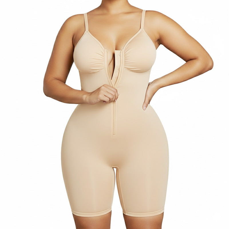 Women’s Tummy Control Shapewear Bodysuit – Zip-Up Design with Ultra-Stretch Fabric, Breathable Mesh Panels, Customizable Fit, and All-Day Comfort