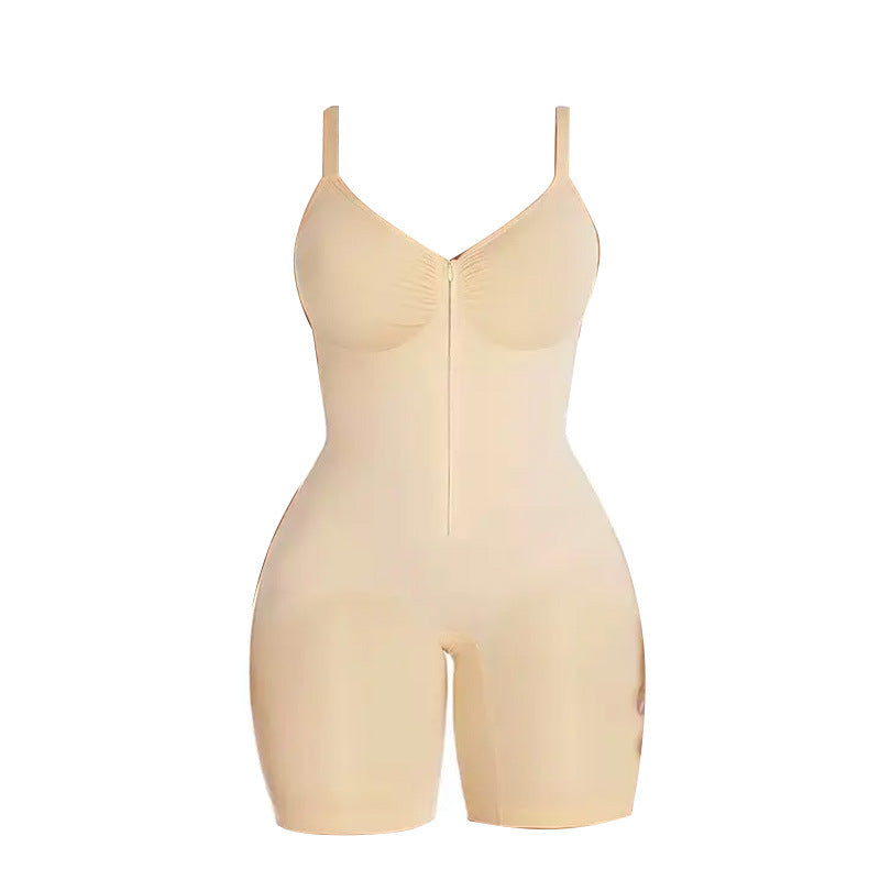Women’s Tummy Control Shapewear Bodysuit – Zip-Up Design with Ultra-Stretch Fabric, Breathable Mesh Panels, Customizable Fit, and All-Day Comfort